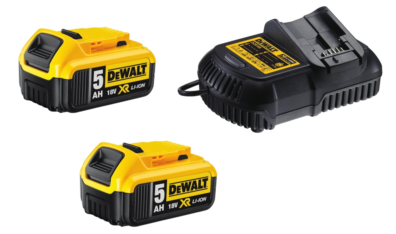 Pack de 2 batteries XR 18V 5AH - Avec chargeur DeWalt