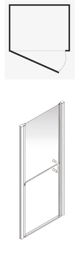 Porte de douche Larenco Duo battante accès de face - Profil chromé verre transparent AKW