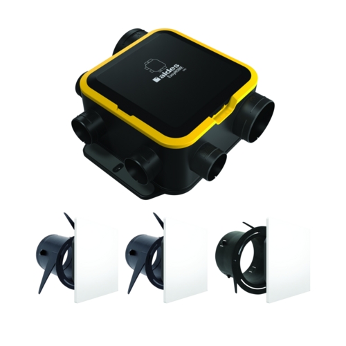 Kit VMC Simple flux EasyHOME Auto DHU COMPACT + 3 grilles design ColorLINE® Aldes