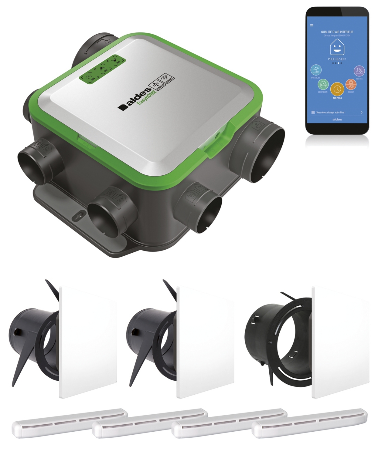 Purificateur d'air connecté et double flux