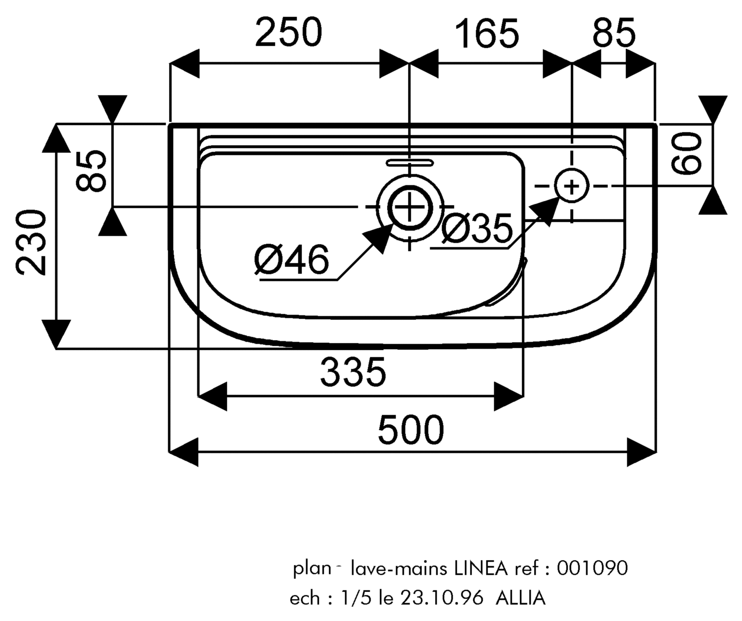 Lave-mains Linéa 109000000 Geberit