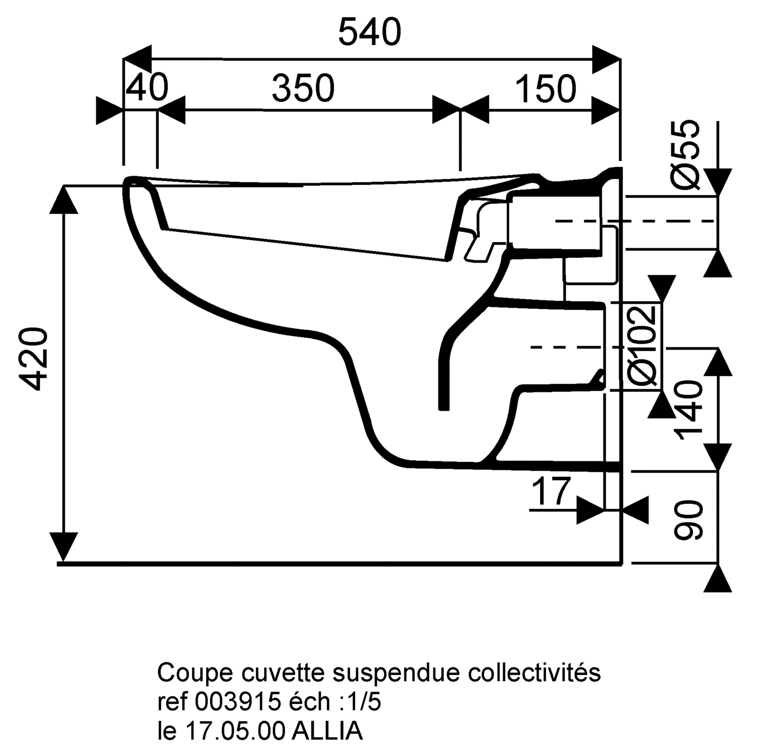 Cuvette WC suspendue Publica à assise ergonomique Geberit