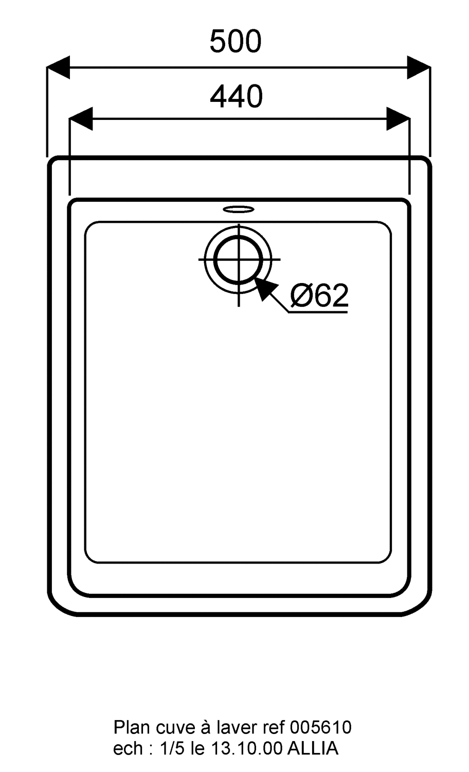 Cuve à laver Publica 561000000 Geberit