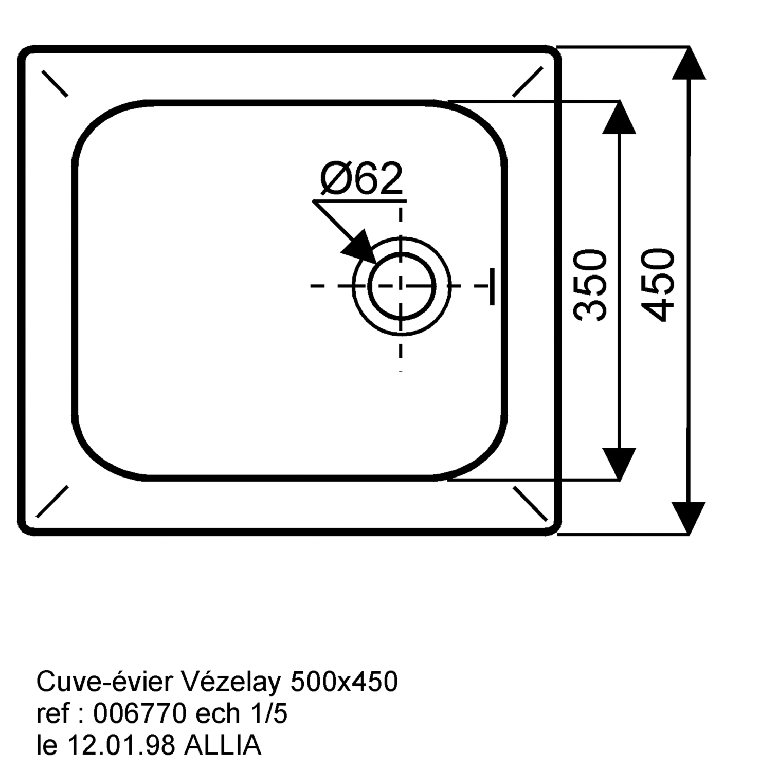 Cuve-Evier Vezelay 677000000 Geberit