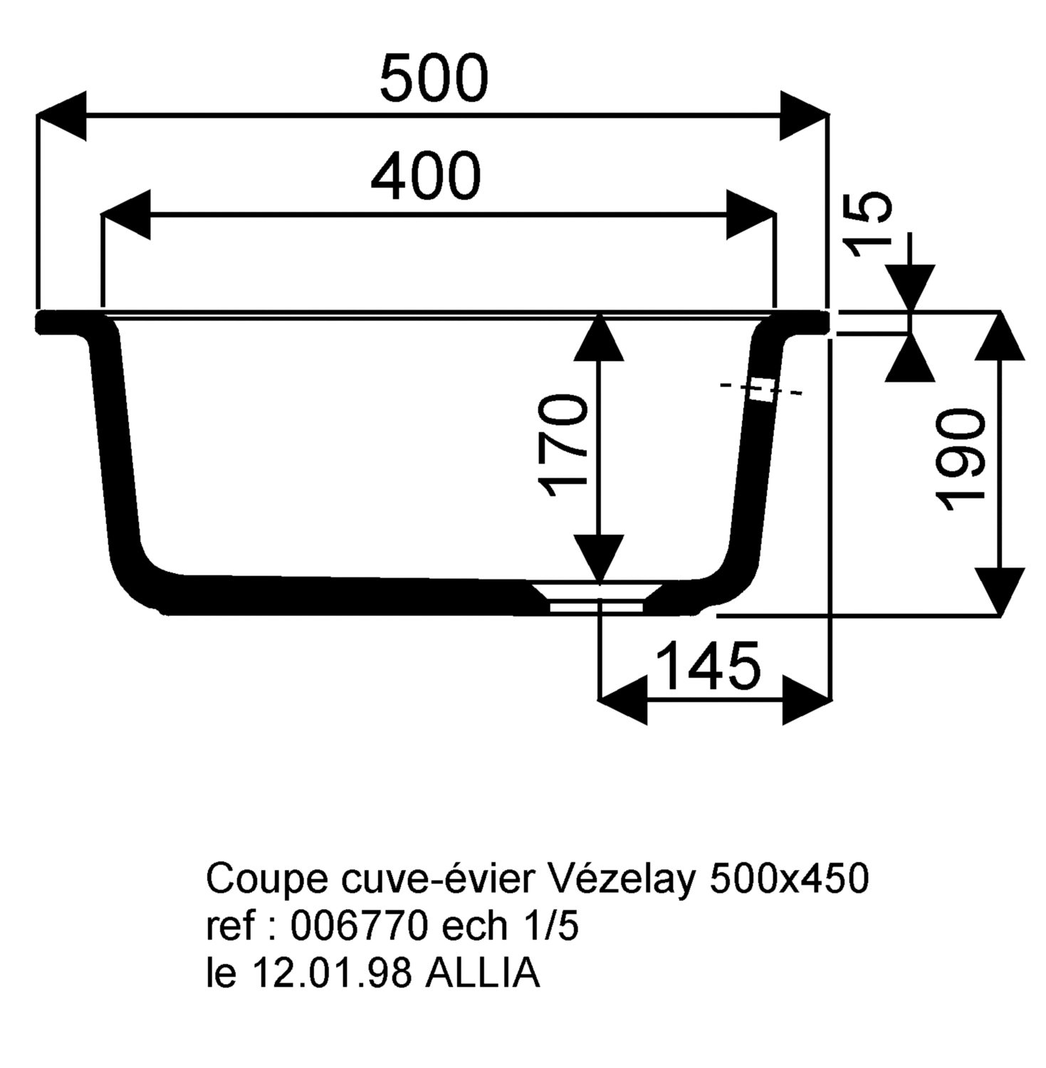 Cuve-Evier Vezelay 677000000 Geberit