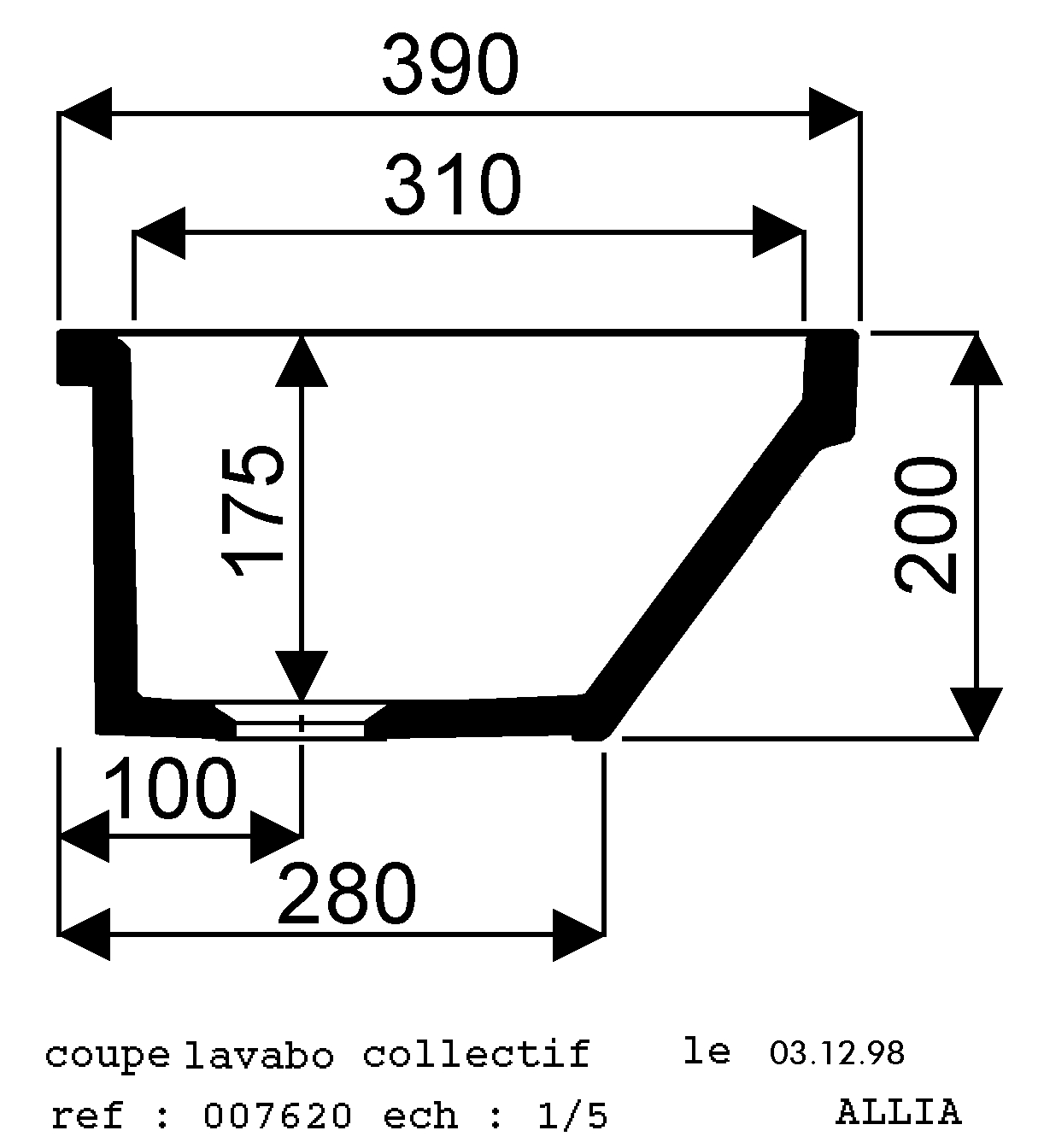 Lavabo collectif Publica 762000000 Geberit