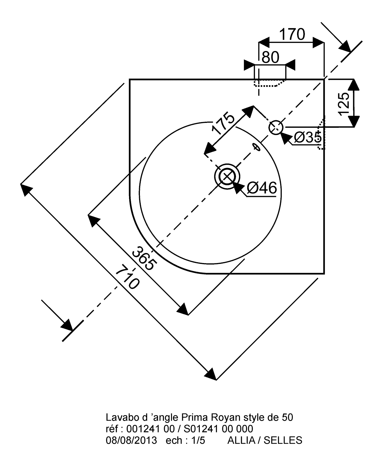 Lavabo d'angle Renova 226150000 Geberit