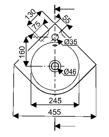 Lave-mains d'angle Renova Compact 276132000 Geberit