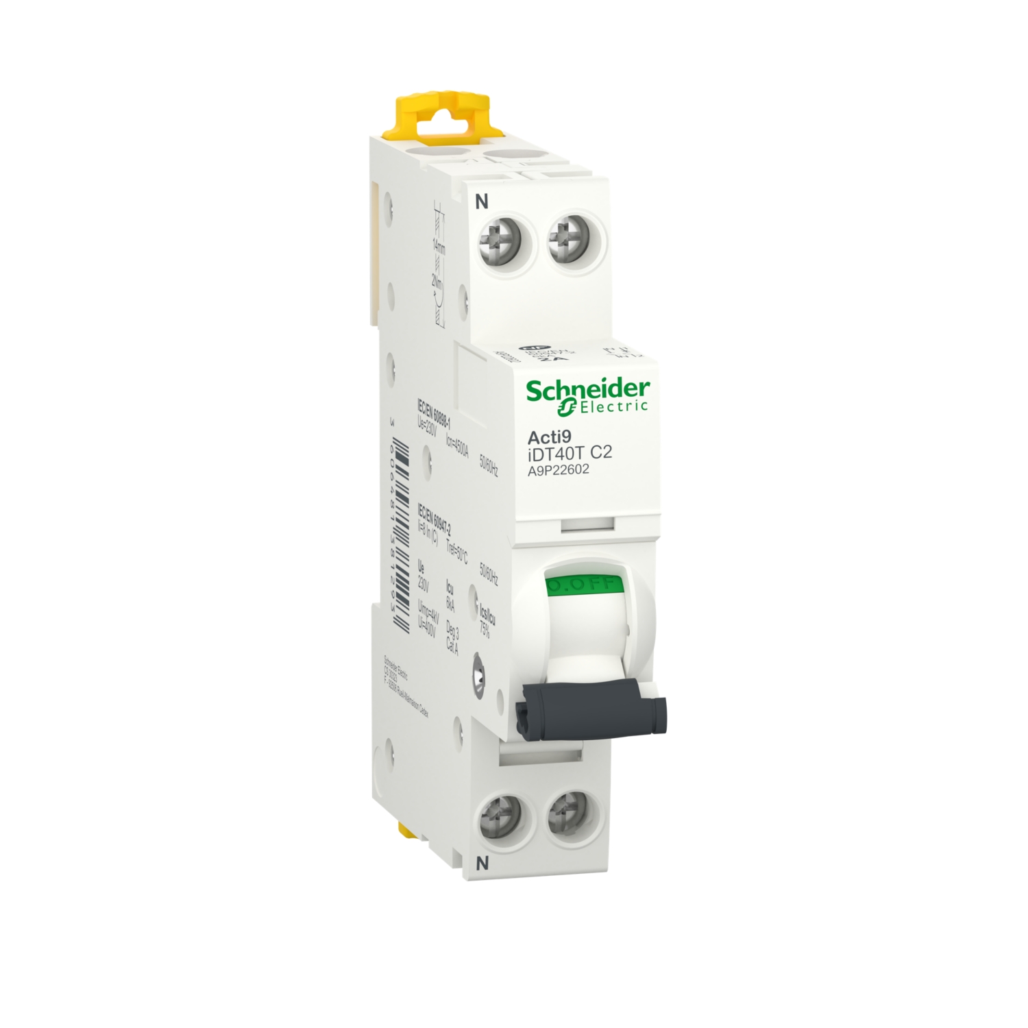 Disjoncteur iDT40T 1P+N - Courbe C - 6 kA Schneider Electric