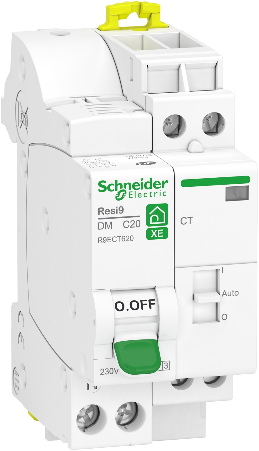 Combiné disjoncteur 1P+N - 20A + contacteur heures creuses Resi9 XE Schneider Electric