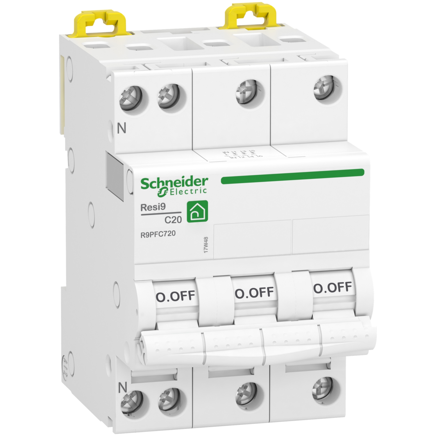 Disjoncteur modulaire Resi9 3P+N courbe C peignable Schneider Electric