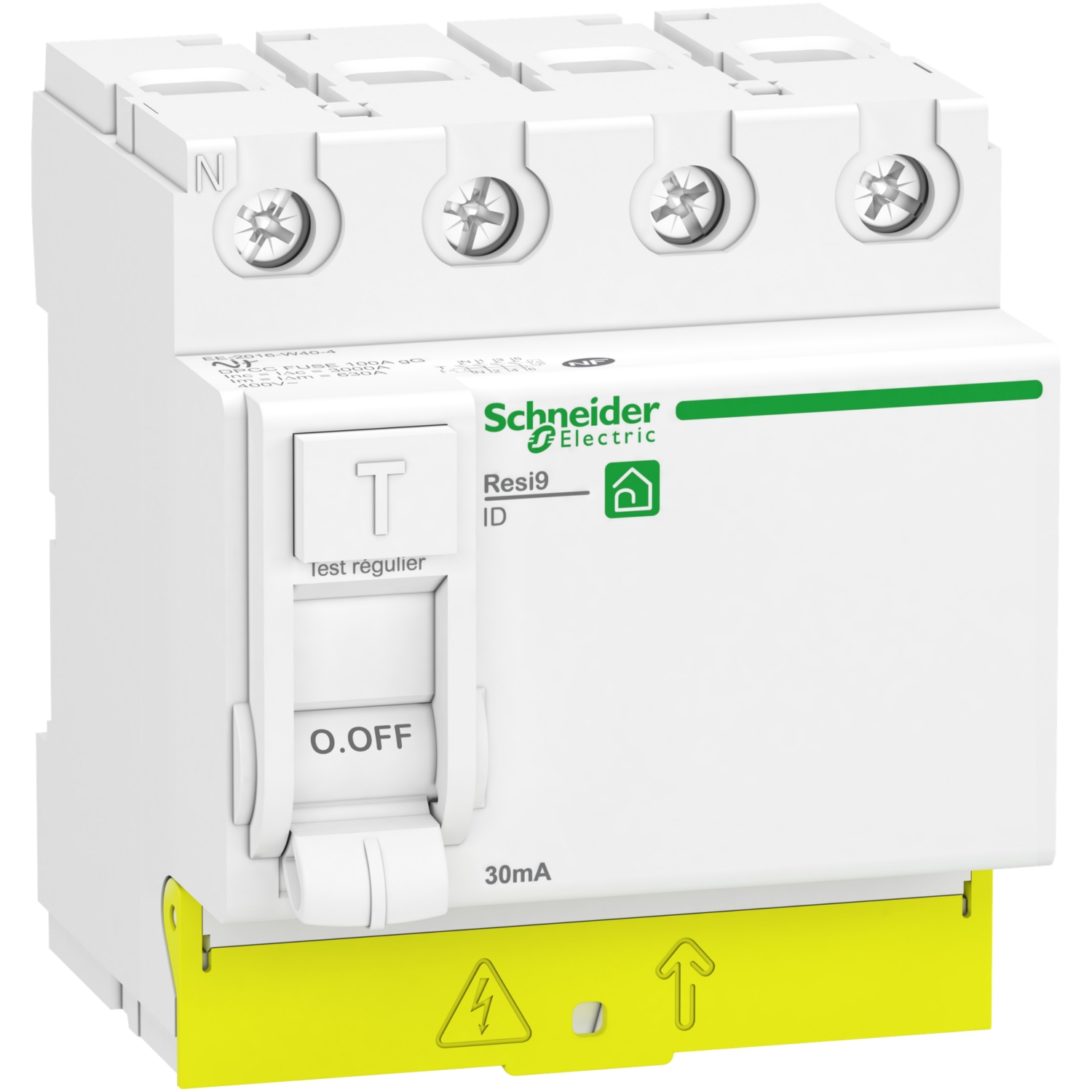 Interrupteur différentiel Resi9 4P 30 mA peignable Schneider Electric