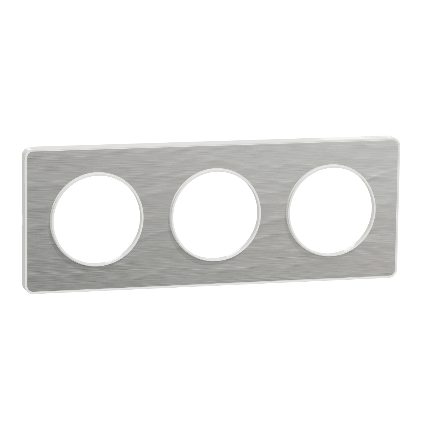 Plaque Odace Touch - Aluminium martelé avec liseré blanc Schneider Electric