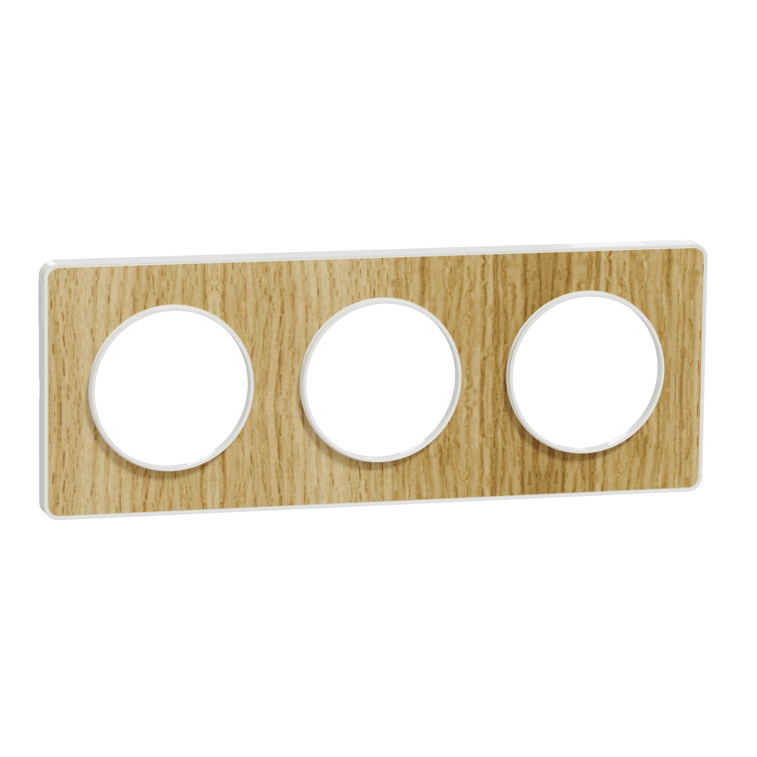 Plaque Odace Touch - Bois naturel avec liseré blanc Schneider Electric