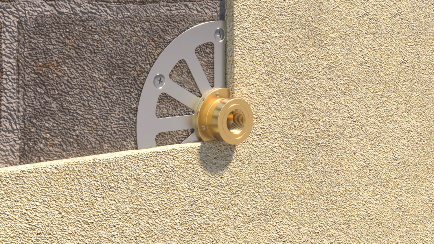 Applique robinet extérieur Aplic'Enduit laiton