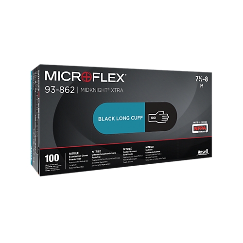 Gants Microflex® MidKnight™ Xtra 93-862 - Noir Ansell