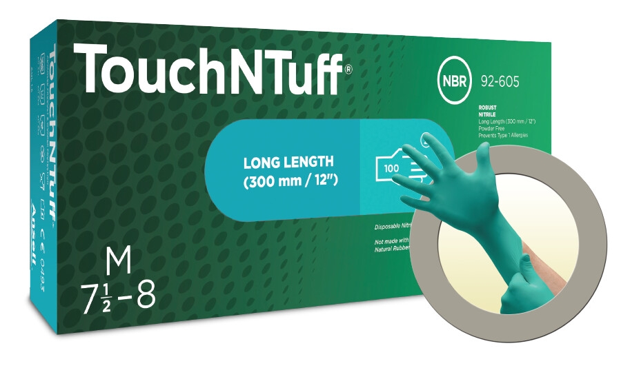 Gants jetables nitrile non poudré Touch’N Tuff 92-605 Ansell