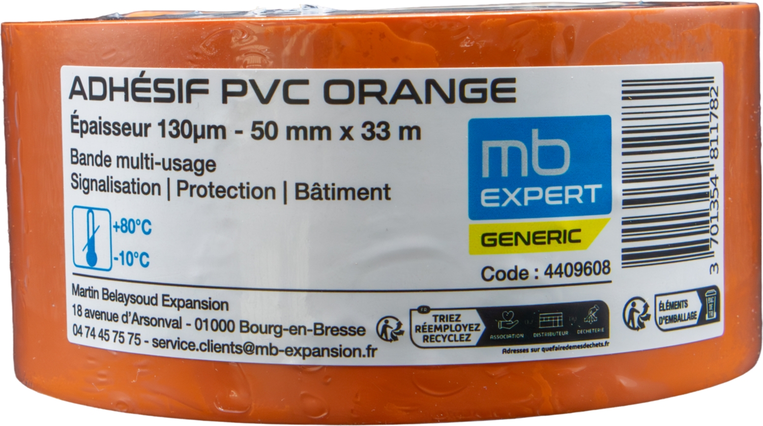  Adhésif PVC orange 