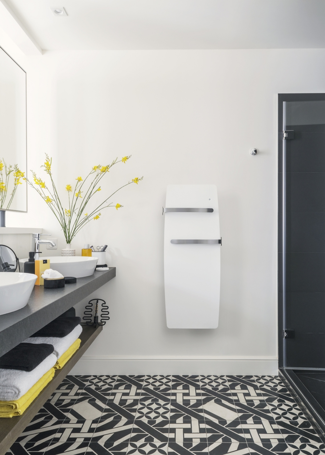 Sèche-serviettes électrique avec soufflerie Étic bain 1500 W Intuis