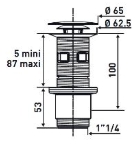 Bonde lavabo universelle chromée MB Expert