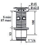Bonde lavabo universelle blanche MB Expert