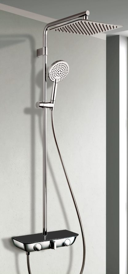 Colonne de douche thermostatique Gary avec tablette Aquance