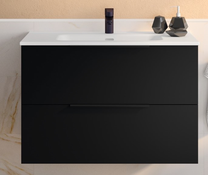 Meuble sous-plan Media 2 tiroirs - 90 cm Aquance