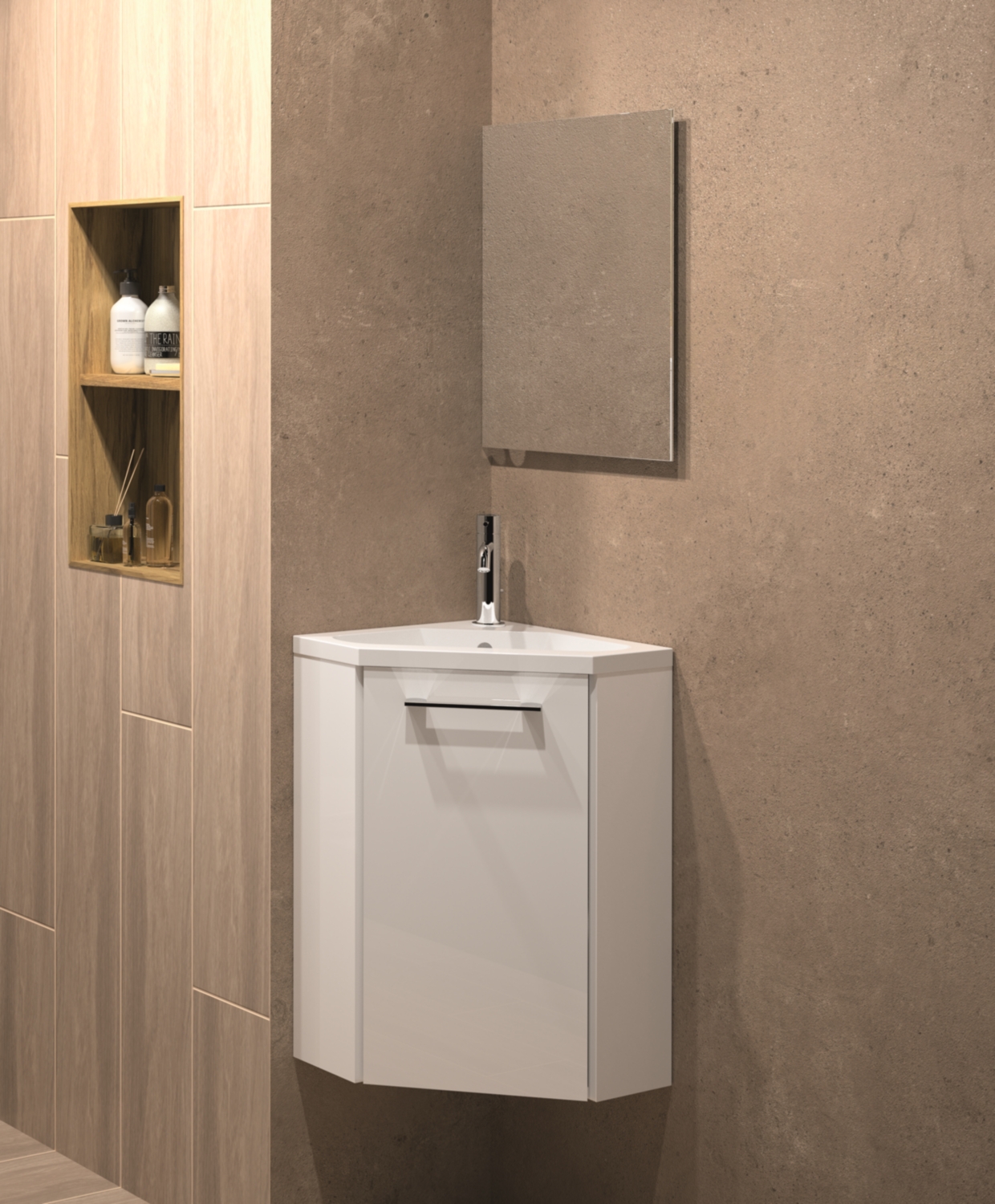 Meuble lave-mains d'angle Media