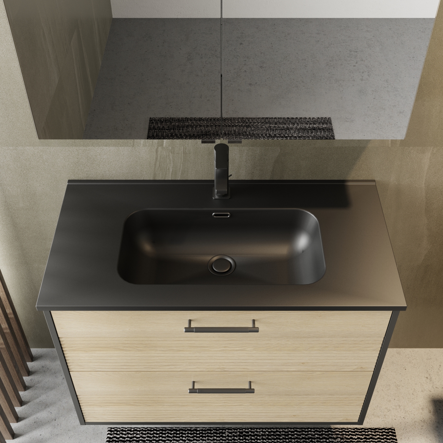 Plan vasque Oslo - Céramique - Noir mat Aquance