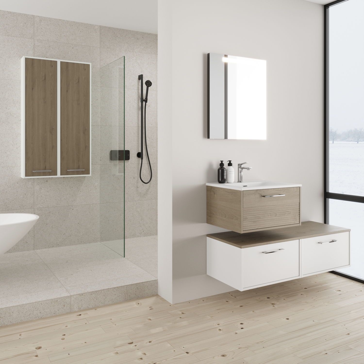 Meuble bas Oslo 1 tiroir - 80 cm Aquance