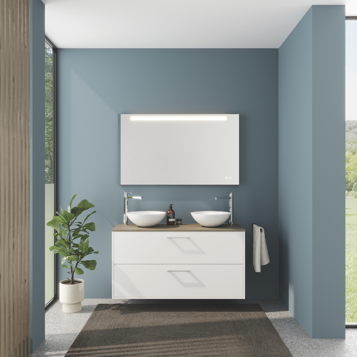 Meuble bas Oslo 2 tiroirs - 120 cm Aquance