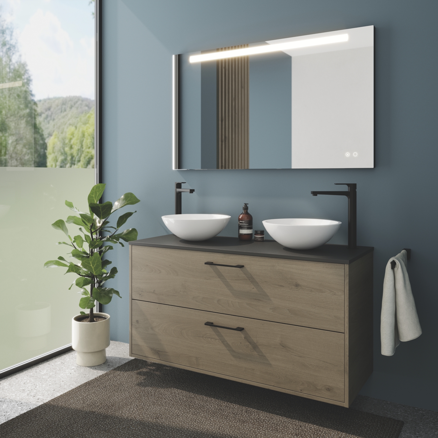 Meuble bas Oslo 2 tiroirs - 120 cm Aquance