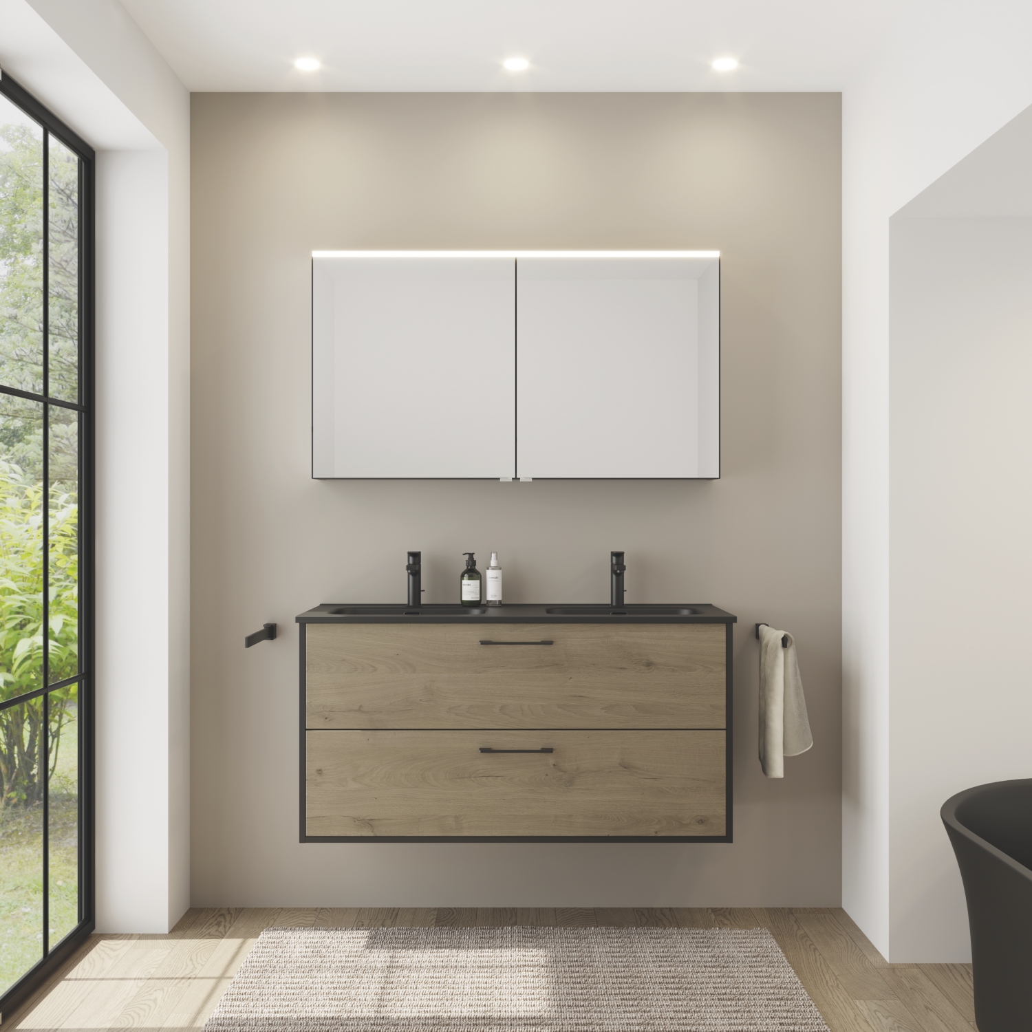 Meuble bas Oslo 2 tiroirs - 120 cm Aquance