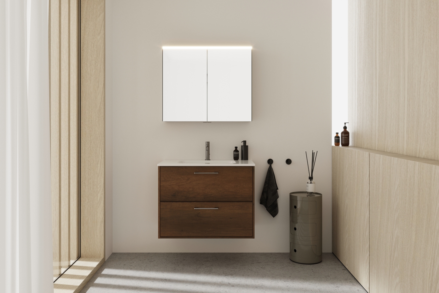 Meuble bas Oslo 2 tiroirs - 80 cm Aquance