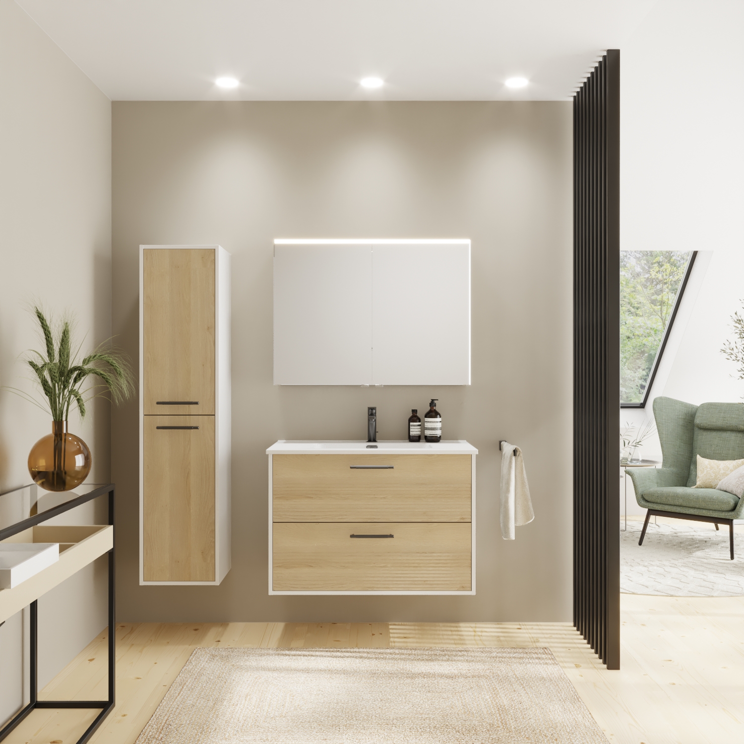 Meuble bas Oslo 2 tiroirs - 90 cm Aquance