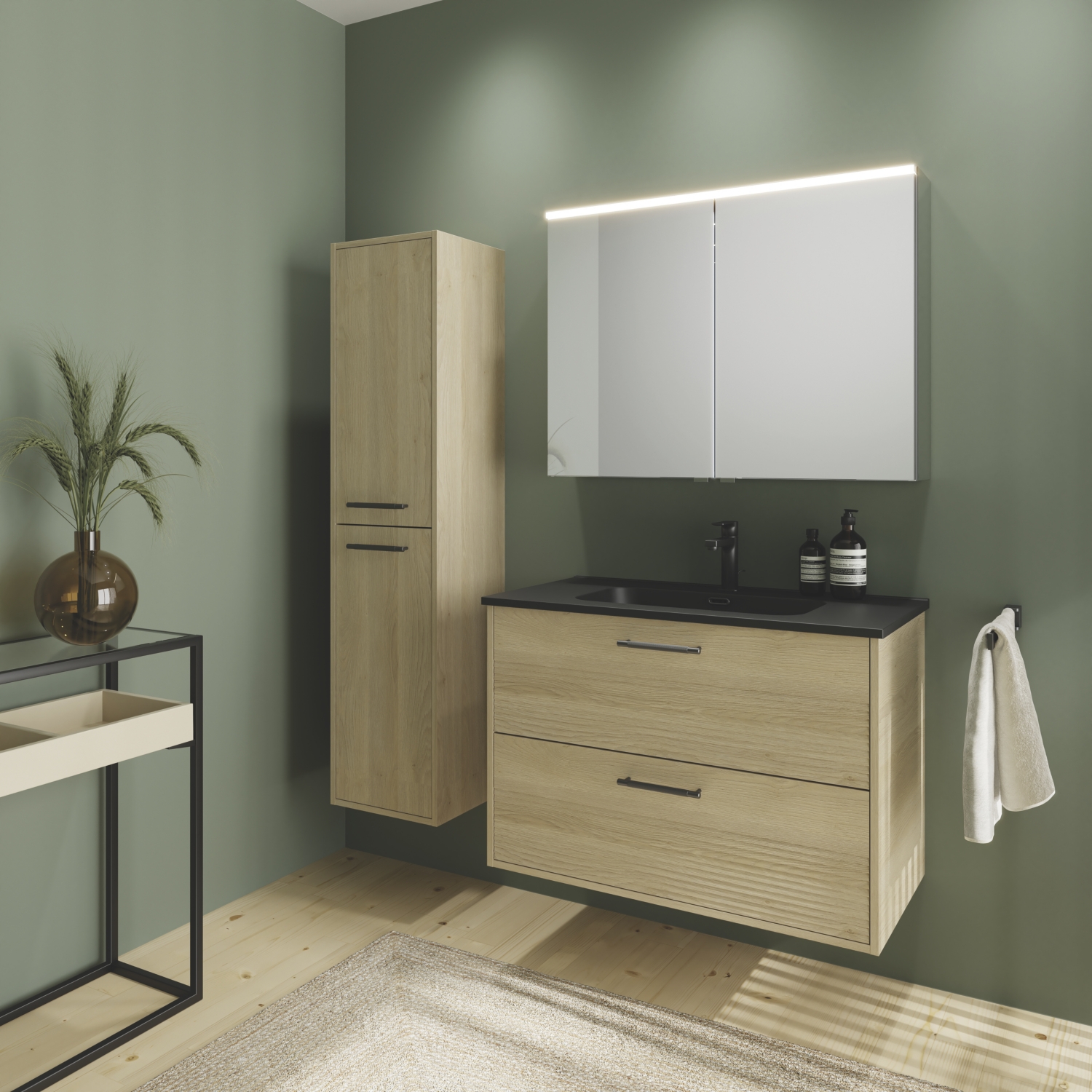 Meuble bas Oslo 2 tiroirs - 90 cm Aquance