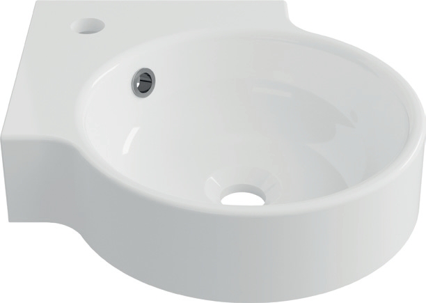Lave-mains d'angle rond Plan