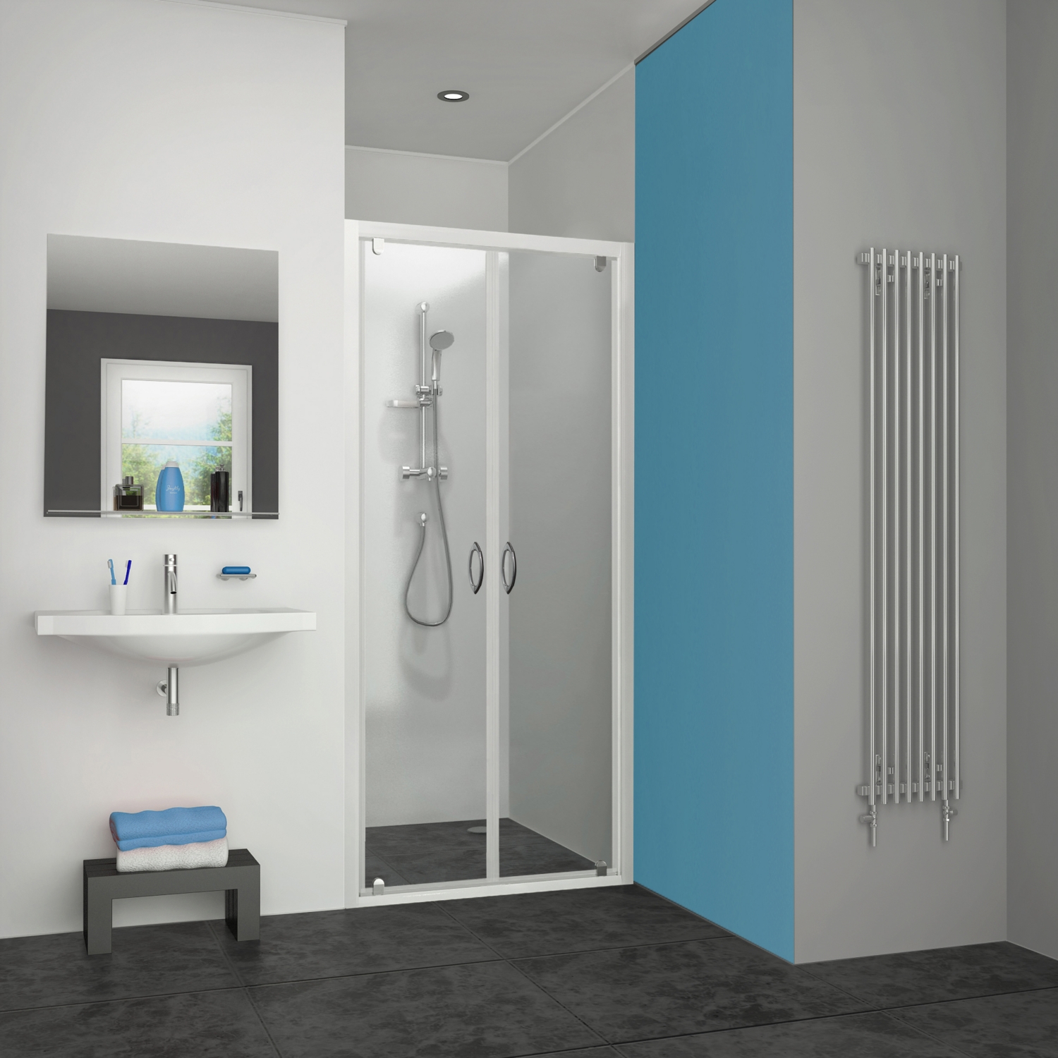 Porte Pyra à 2 battants - Profil blanc