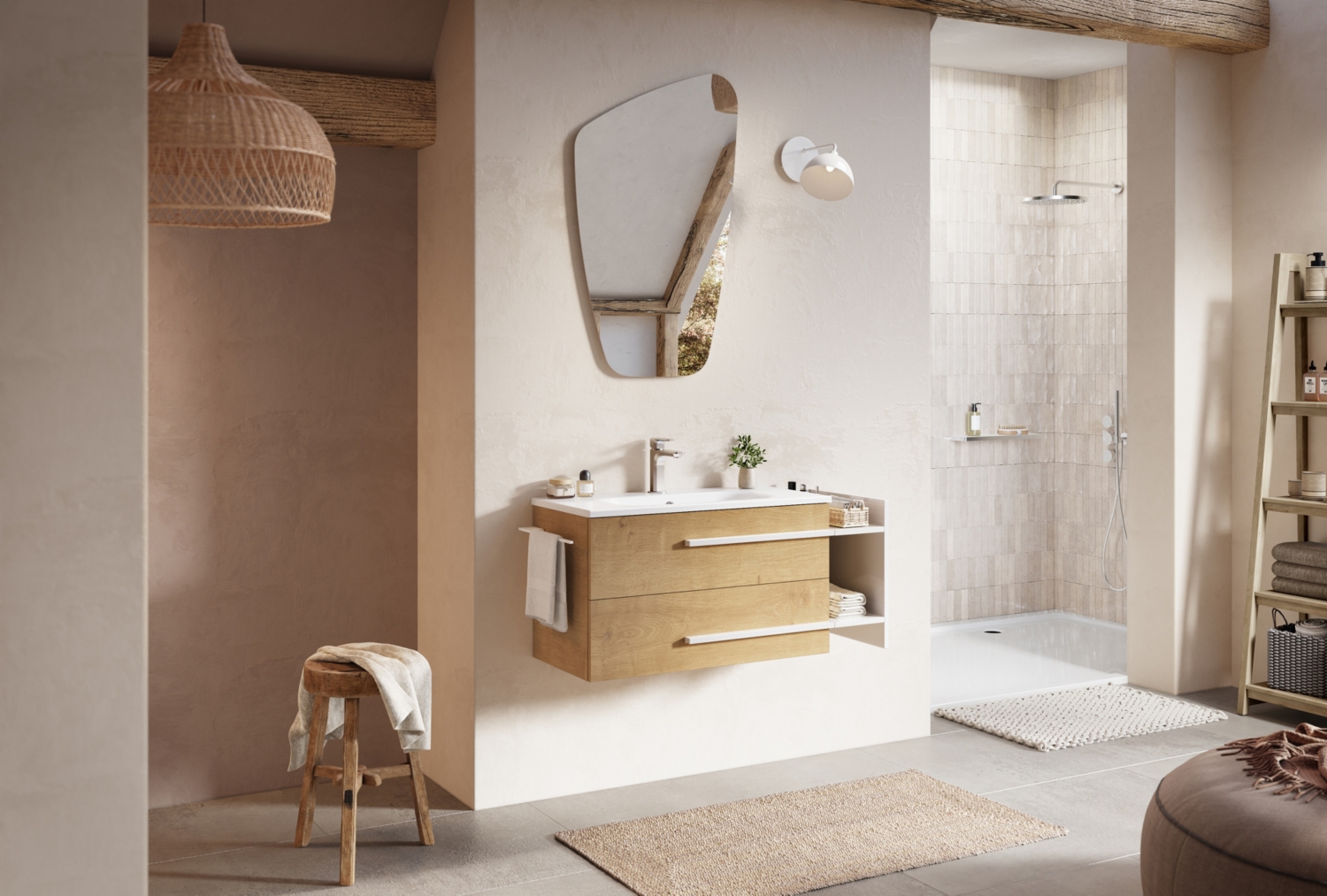 Meuble bas Sara 2 tiroirs - 80 cm Aquance