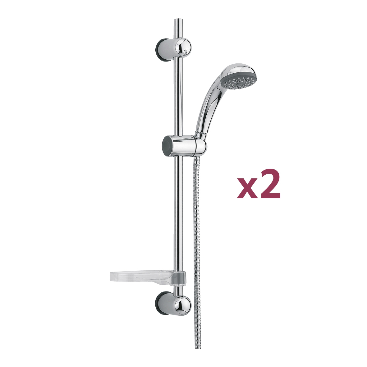 Lot de 2 barres de douche Sodi30018 Aquance