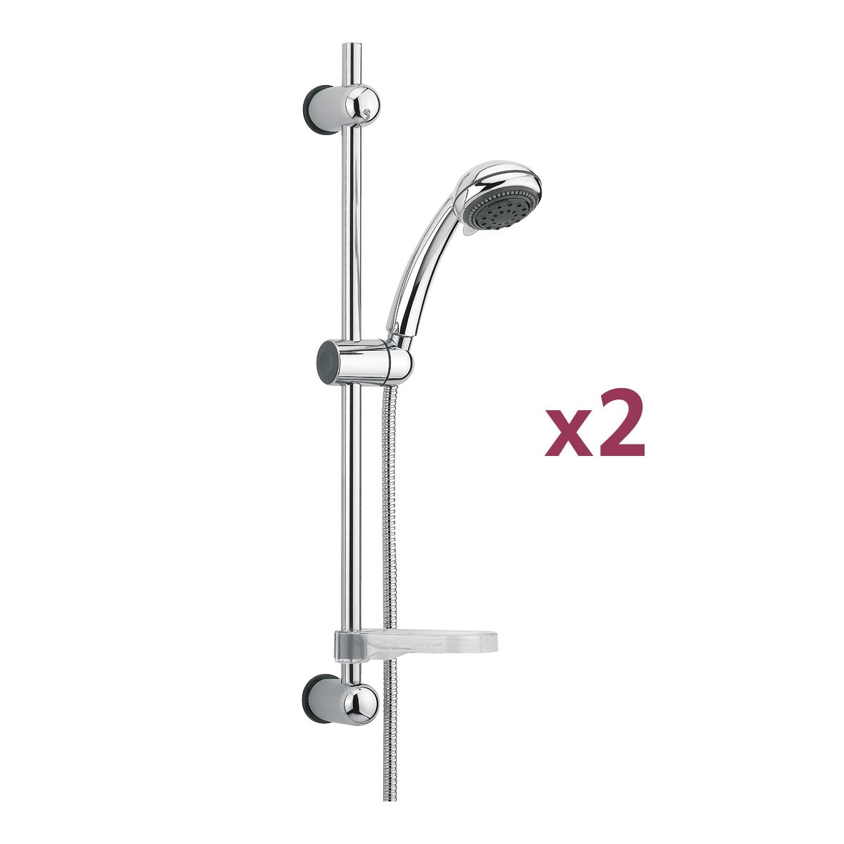 Lot de 2 barres de douche SodiI30059 Aquance