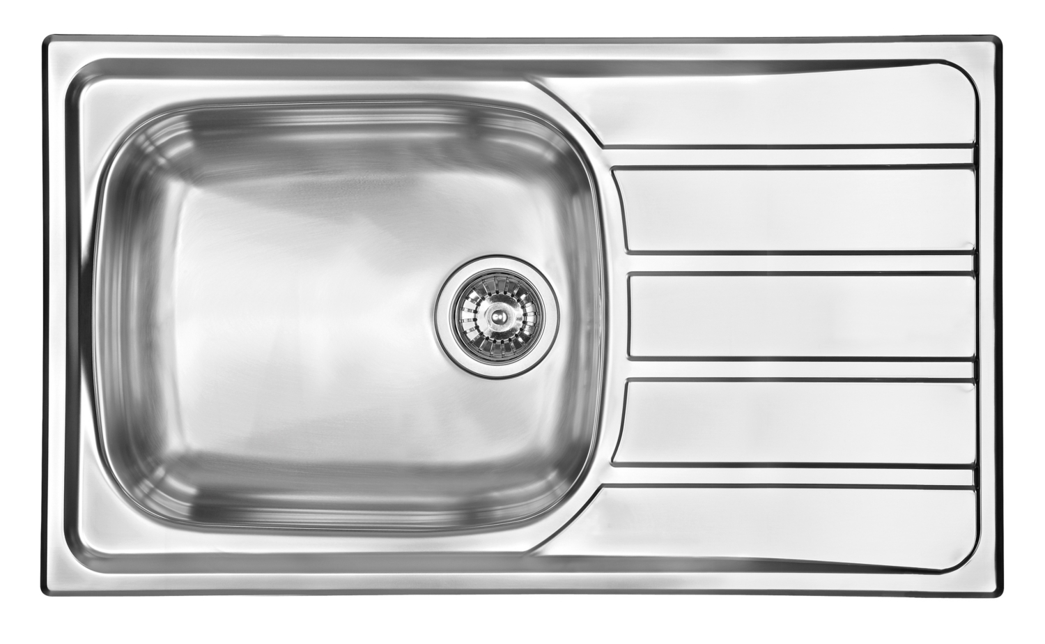 Evier Wake à encastrer - 1 cuve 1 égouttoir inox lisse avec vidage