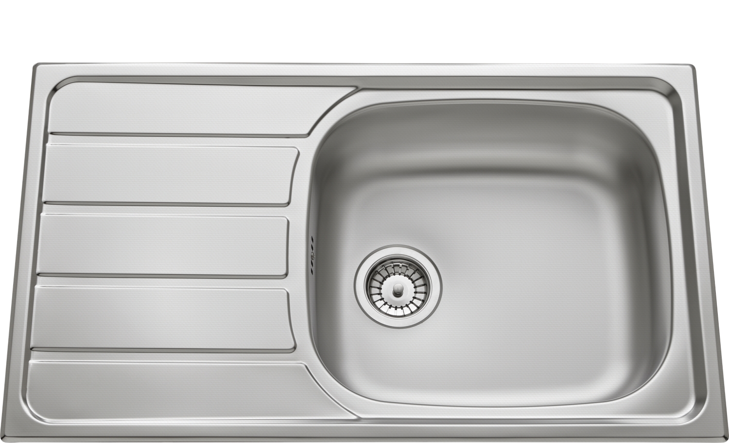 Evier Wake à encastrer - 1 cuve 1 égouttoir inox micro structure avec vidage