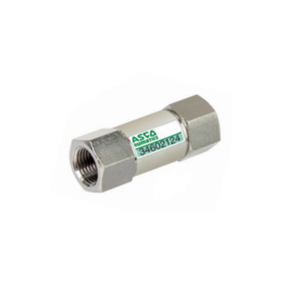 Clapet anti-retour pneumatique en ligne femelle pour tube laiton nickelé série 346 Asco