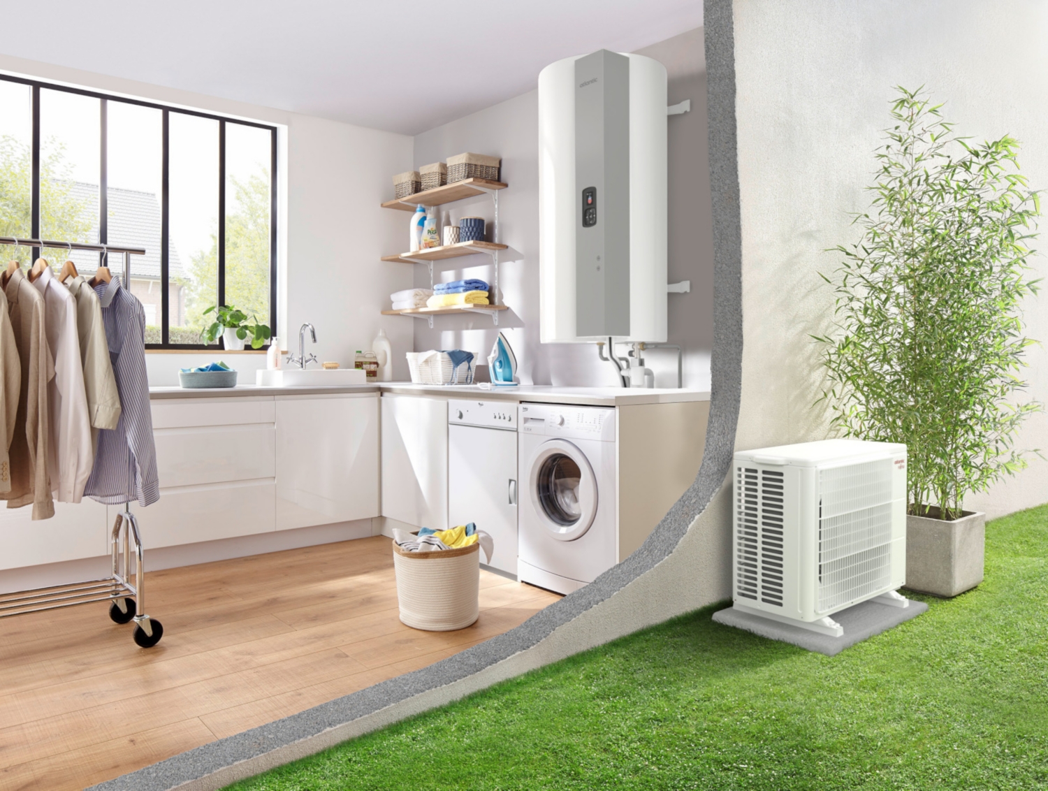 Chauffe-eau thermodynamique Calypso Split Inverter connecté avec unité extérieure - R32 Atlantic