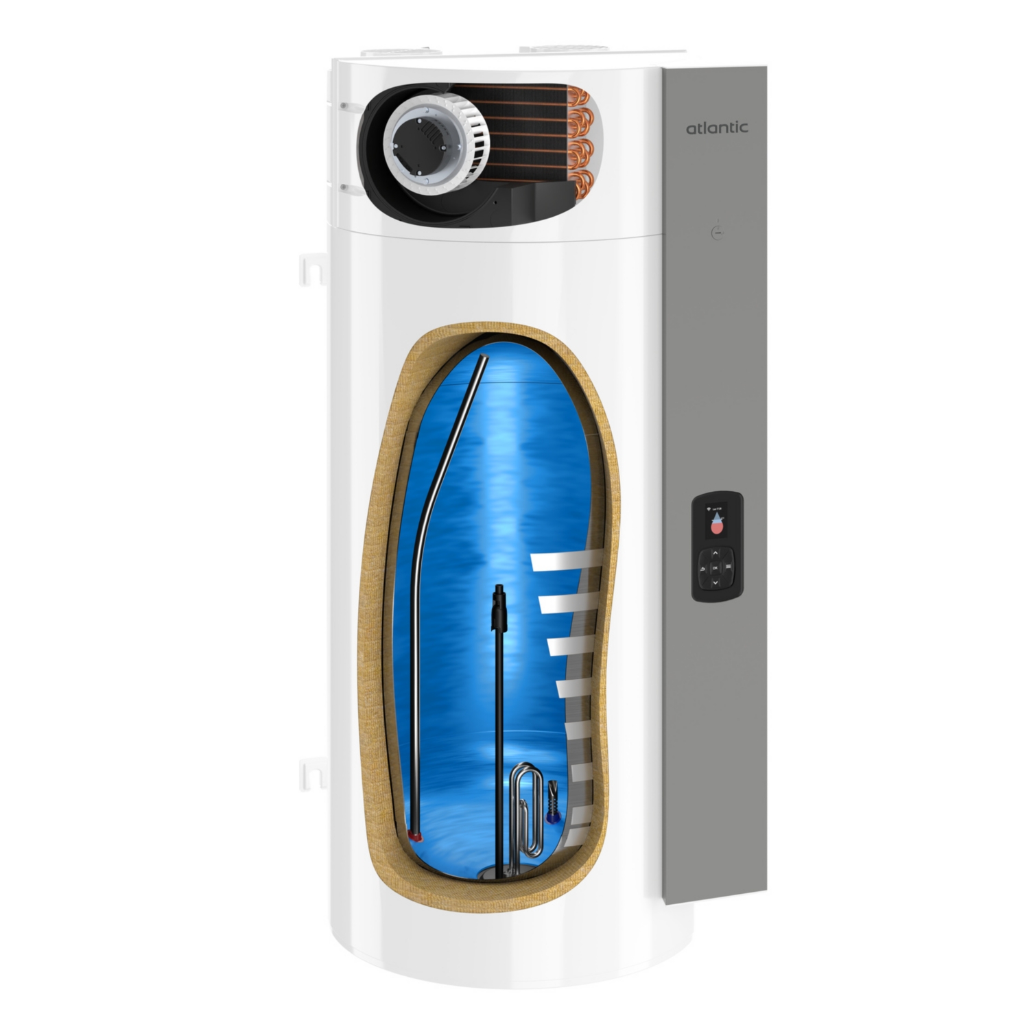 Chauffe-eau thermodynamique Calypso Connecté vertical mural - R290 Atlantic