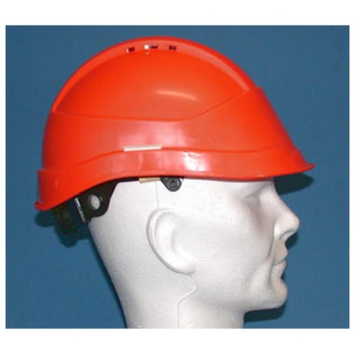 Casque Kara orange ventilé avec crémaillère avec lunettes Auboueix