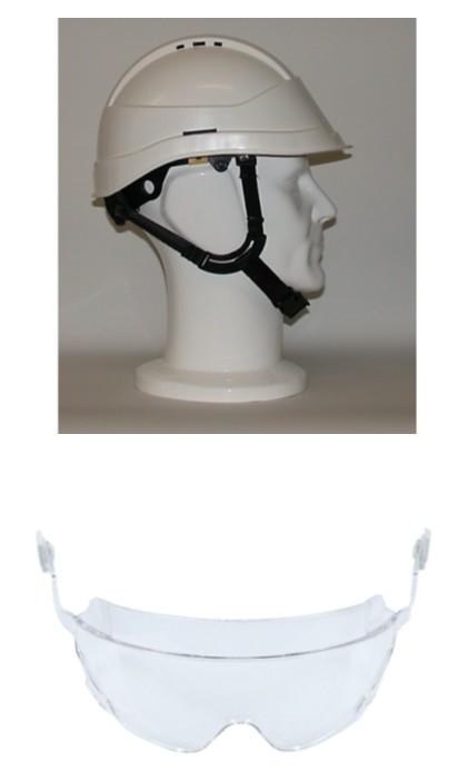 Casque de chantier avec lunettes