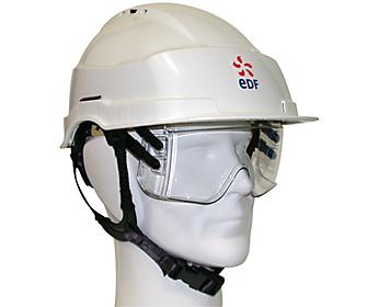 Casque de chantier IRIS 2 blanc avec lunette masque - AUBOUEIX - 0271C