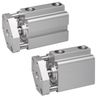 Vérin pneumatique compact diamètre 16 double effet série KHZ amortissement pneumatique réglable série KHZ Aventics